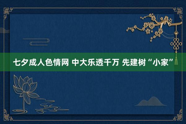 七夕成人色情网 中大乐透千万 先建树“小家”