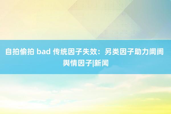 自拍偷拍 bad 传统因子失效：另类因子助力阛阓 舆情因子|新闻